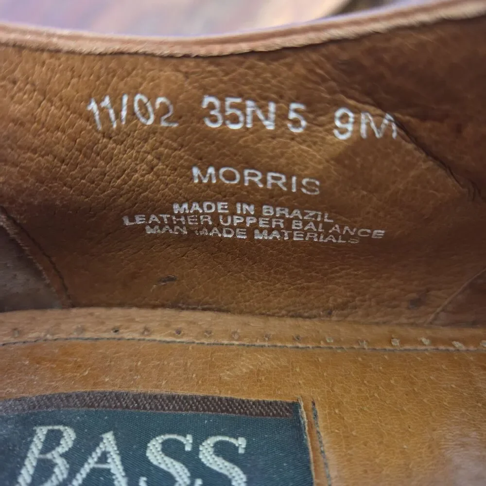 Bass Morris Woven Leather Fisherman Shoes Caramel Brown Made in Brazil Men's 9